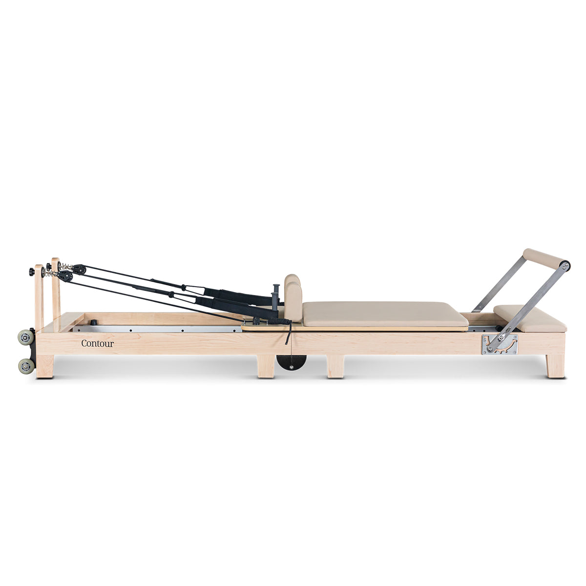 Lifespan Fitness Contour Folding Wooden Pilates Reformer Machine Set Beige
