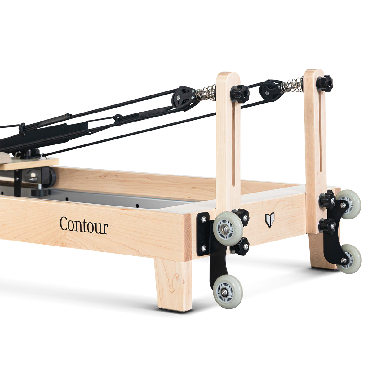 Lifespan Fitness Contour Folding Wooden Pilates Reformer Machine Set Beige