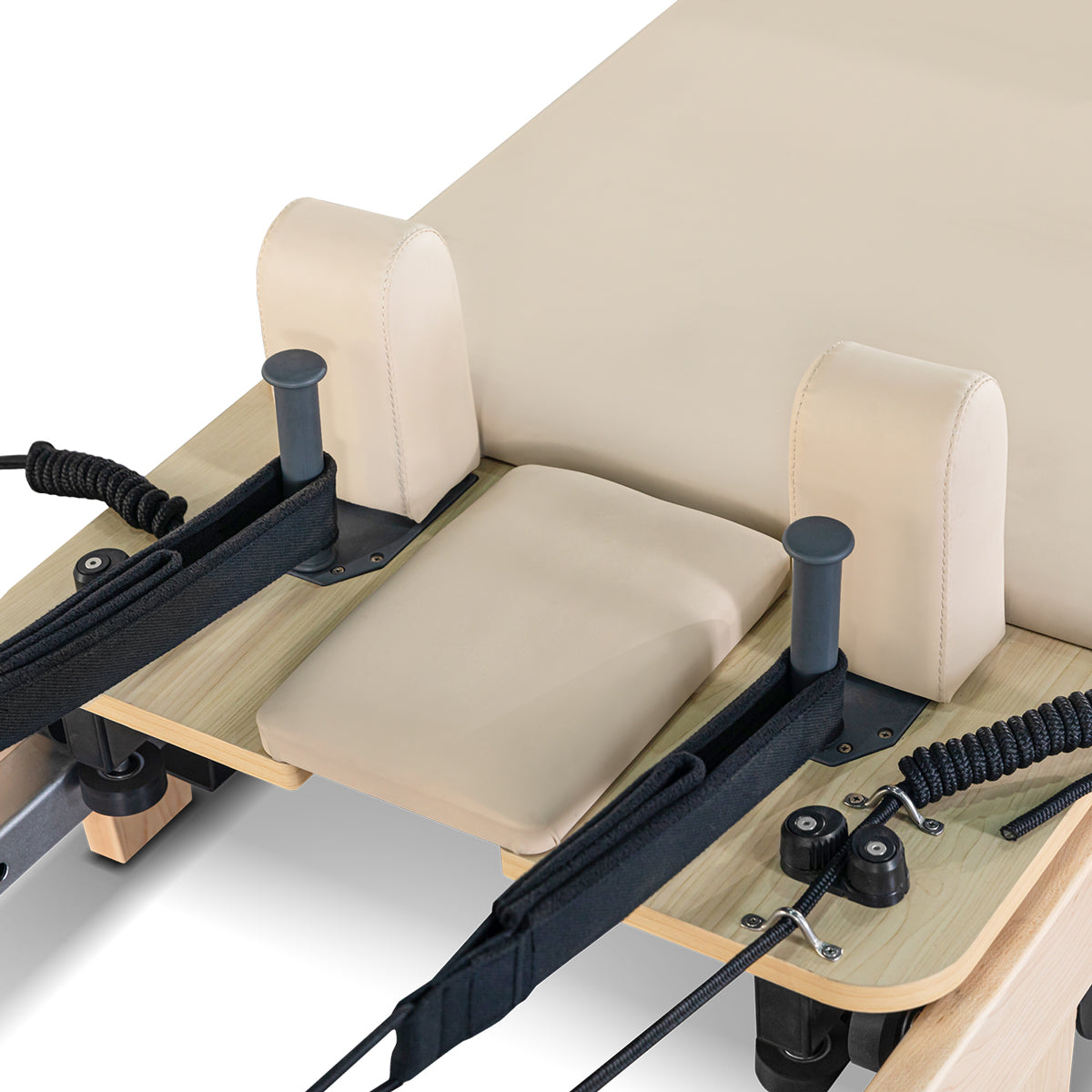 Lifespan Fitness Contour Folding Wooden Pilates Reformer Machine Set Beige
