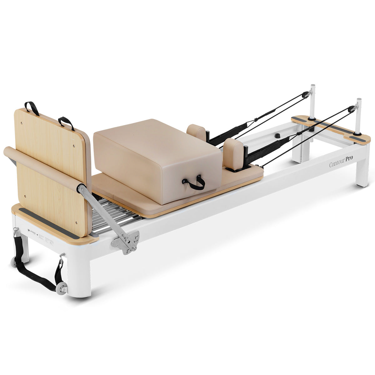Lifespan Fitness Contour Pro Aluminum Pilates Reformer Bed Set Beige