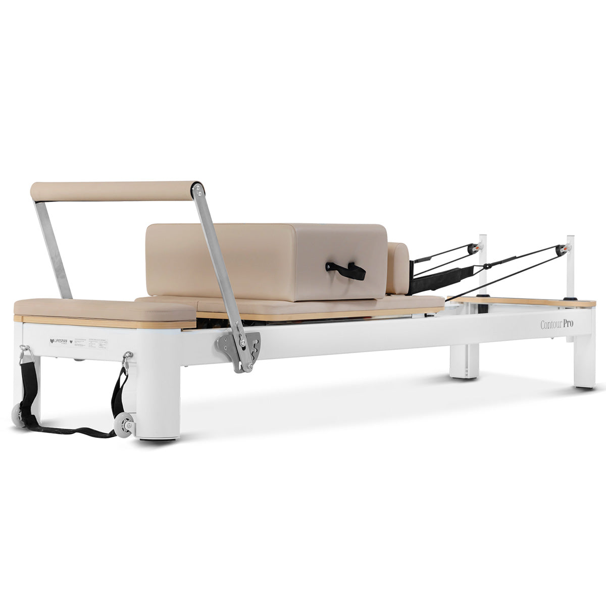Lifespan Fitness Contour Pro Aluminum Pilates Reformer Bed Set Beige