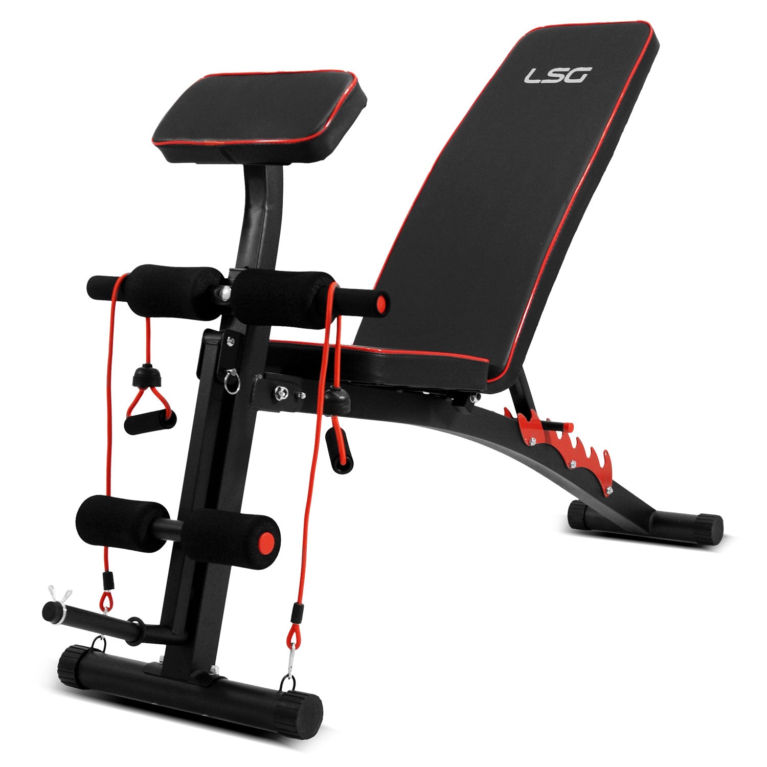 Adjustable 6 Level FID Workout Bench with Preacher Pad