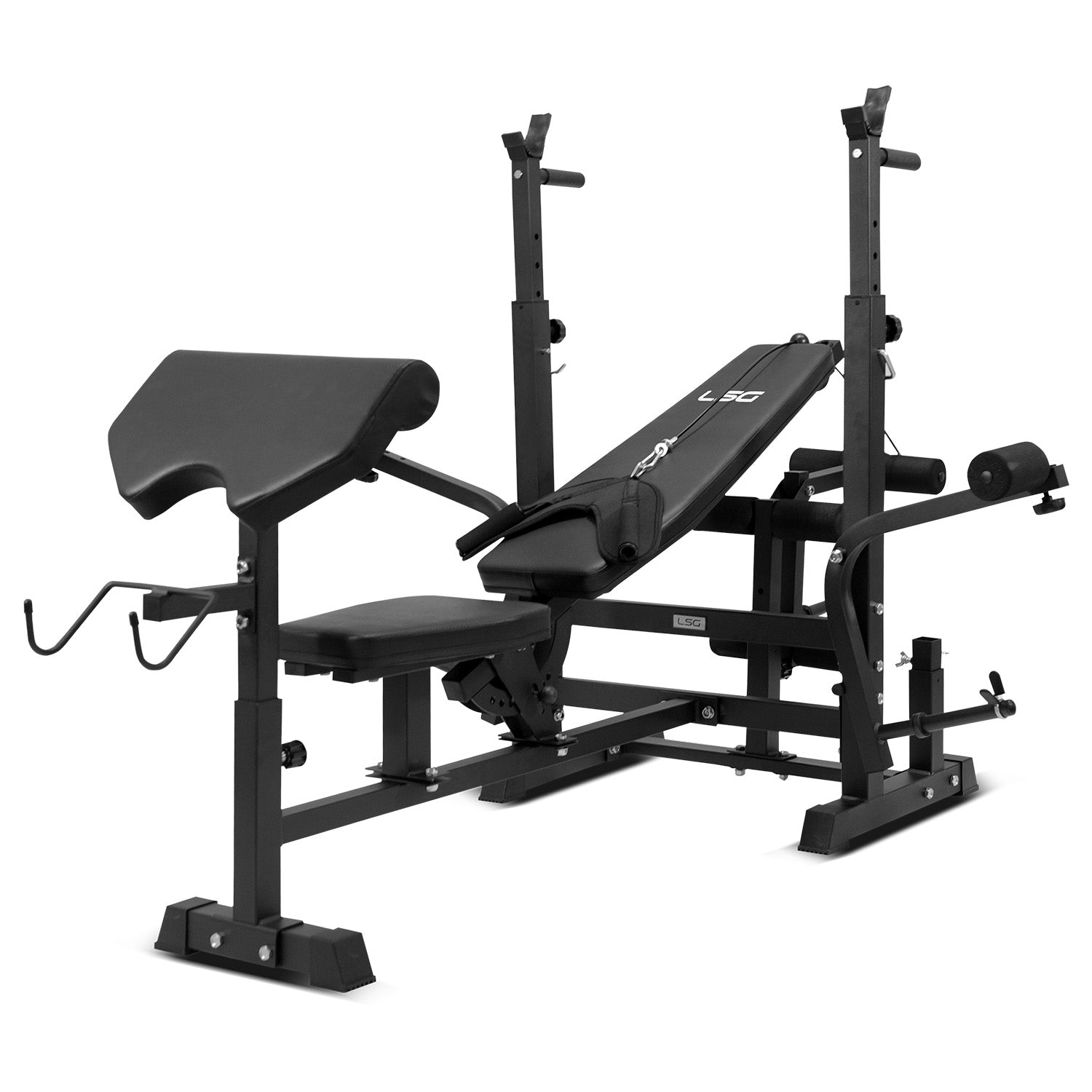 6-in-1 Bench Press Set with 90kg Weights & Bars - LSG