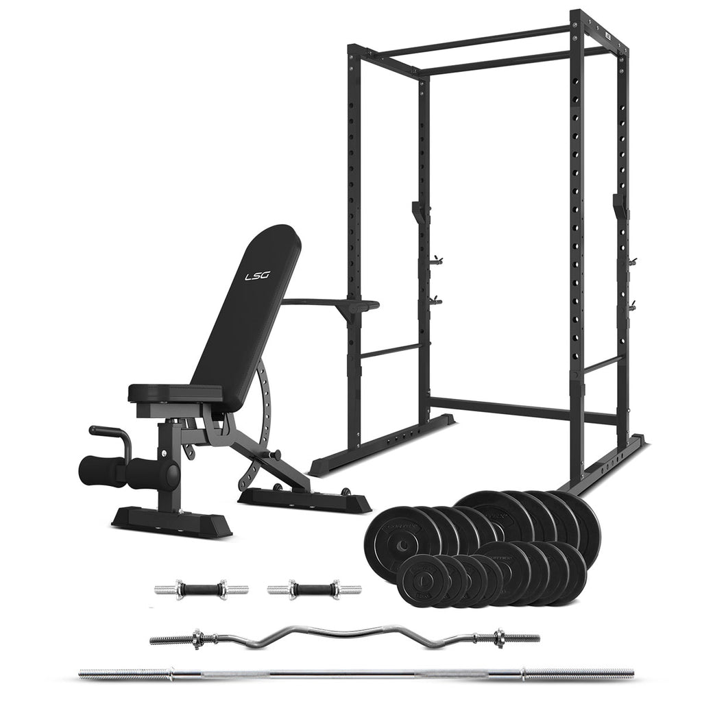 Heavy-Duty Power Rack & 14-Level FID Bench + 90kg Weight Set