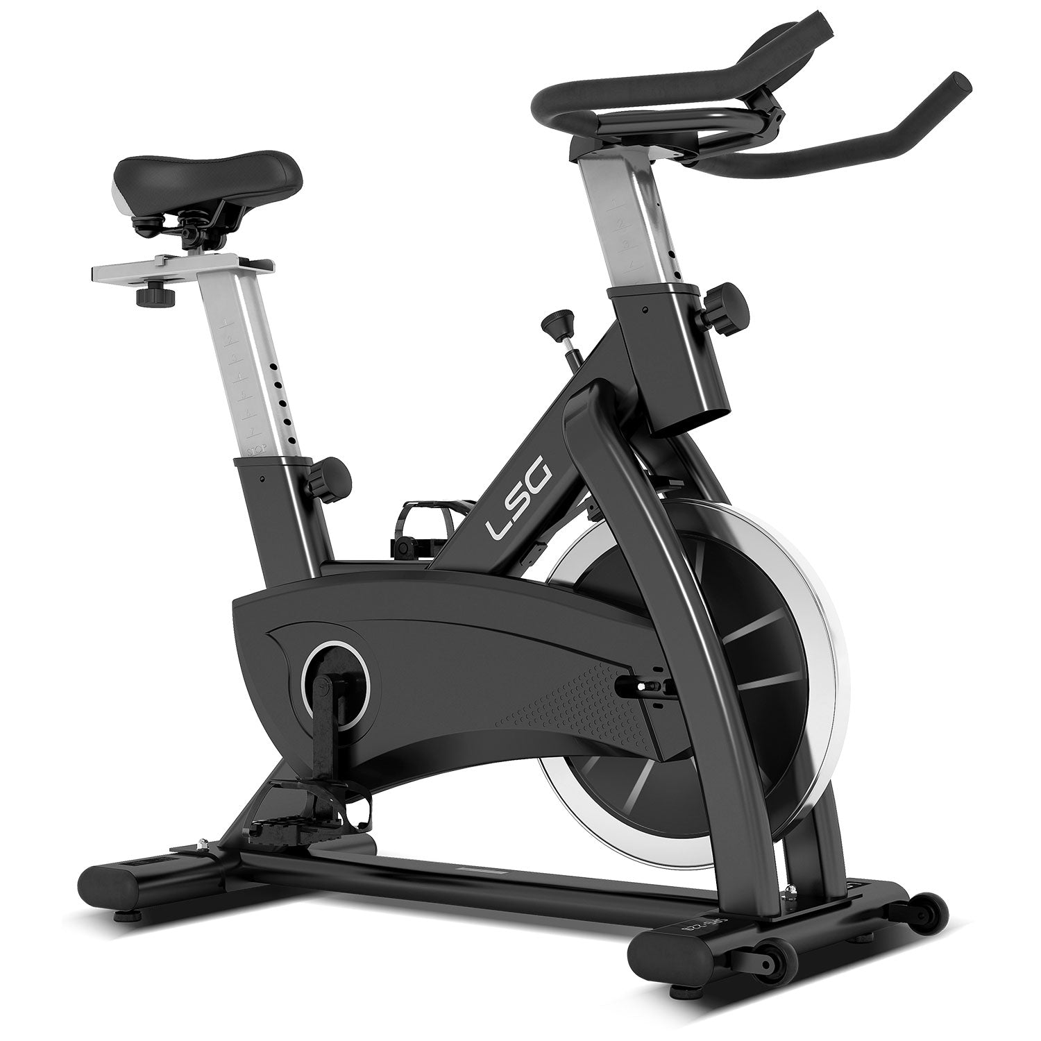 Heavy-Duty Adjustable Spin Bike with LCD & Belt Drive, LSG SPG-220