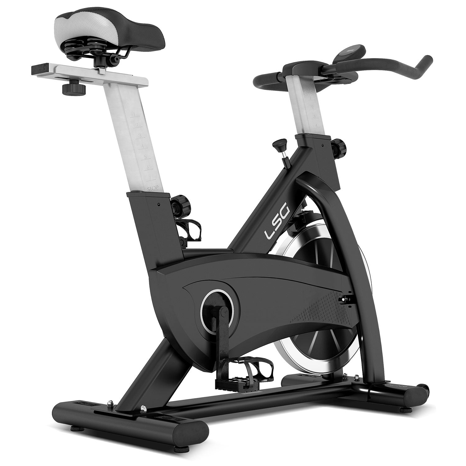 Heavy-Duty Adjustable Spin Bike with LCD & Belt Drive, LSG SPG-220