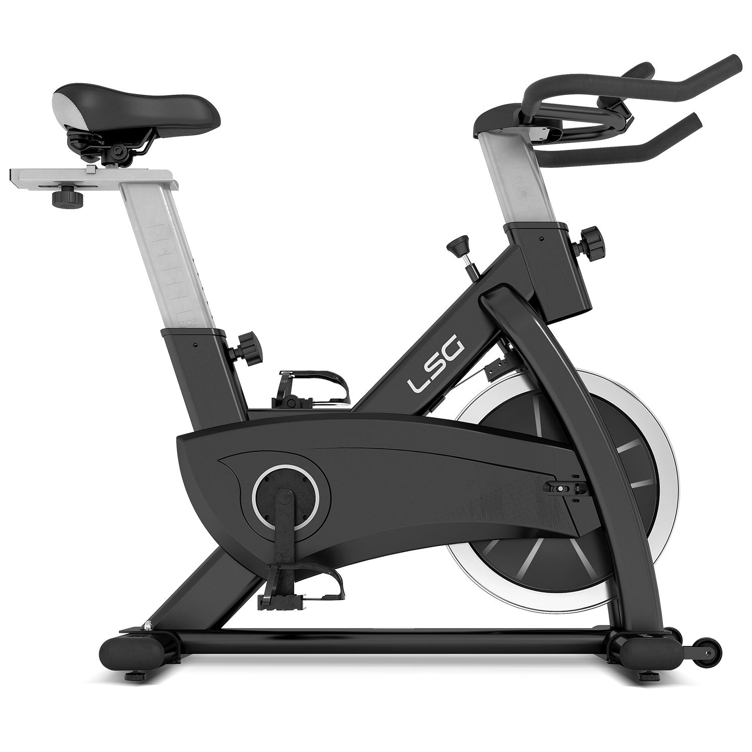 Heavy-Duty Adjustable Spin Bike with LCD & Belt Drive, LSG SPG-220