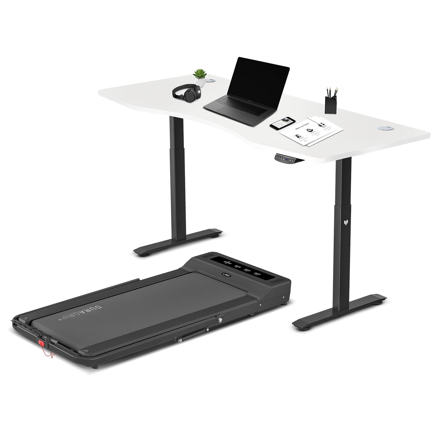 2.25 HP Walking Pad Treadmill + Adjustable ErgoDesk 180cm LSG