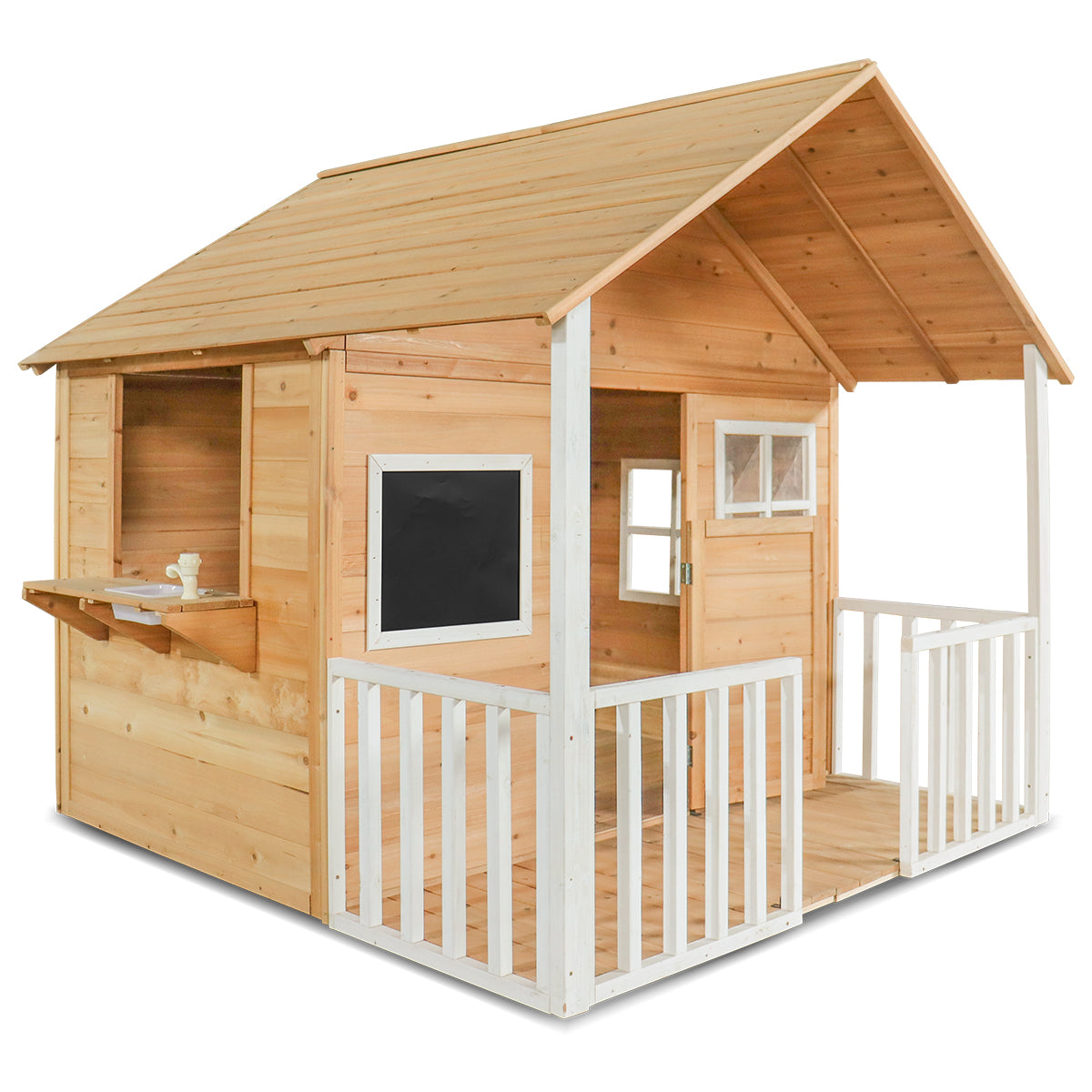 Premium Timber Kids' Cubby House with Veranda