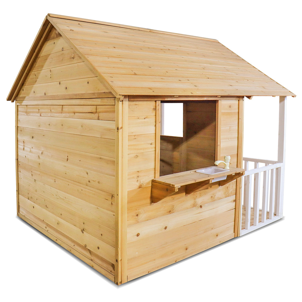 Premium Timber Kids' Cubby House with Veranda