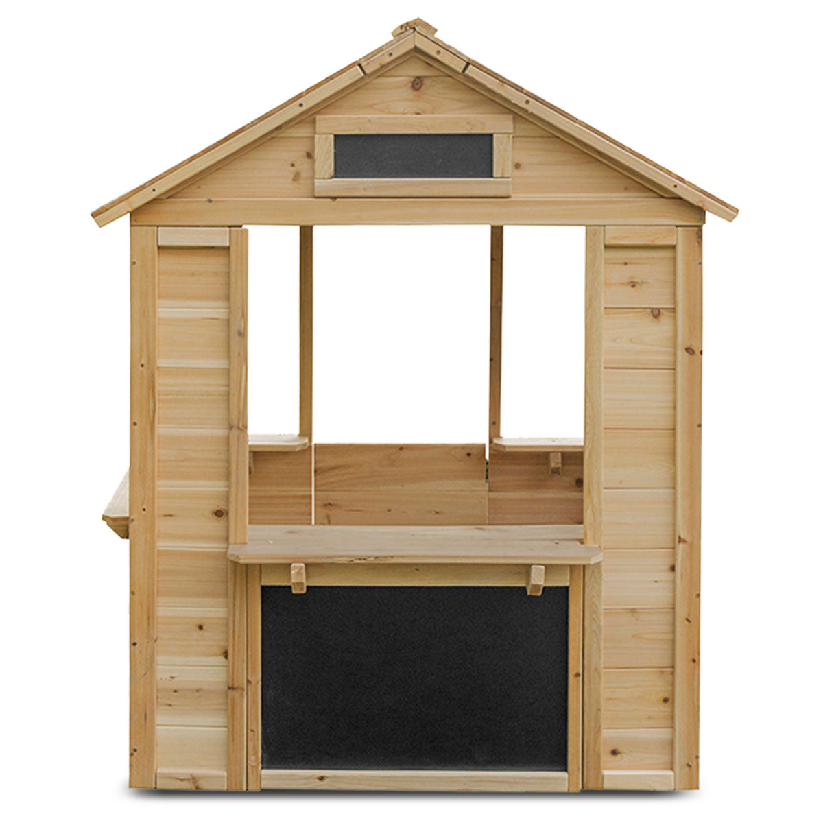 Wooden Cafe Cubby House w/ Chalkboard & Hinged Door