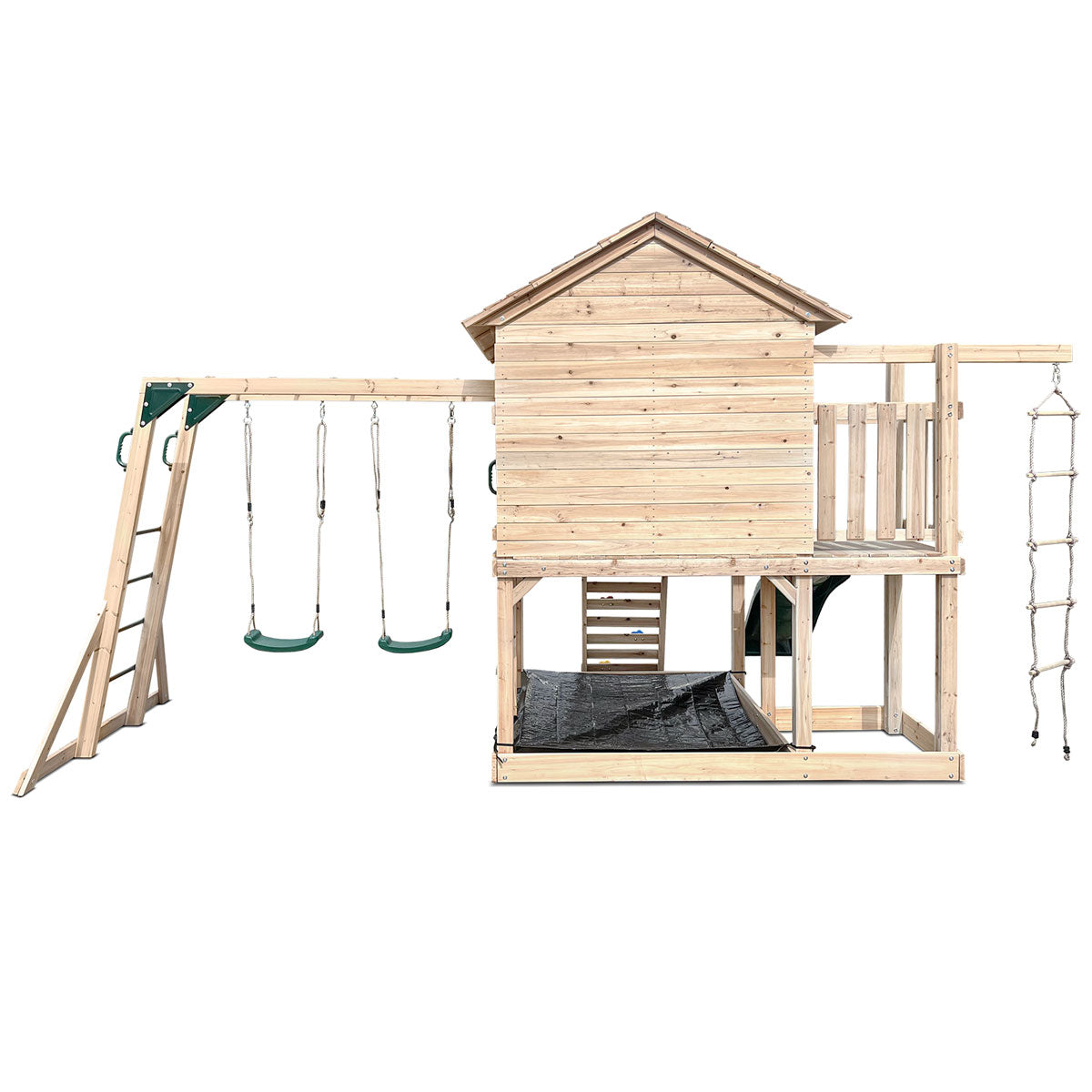 Kingston Cubby House Play Centre 2.2m Green Slide Timber