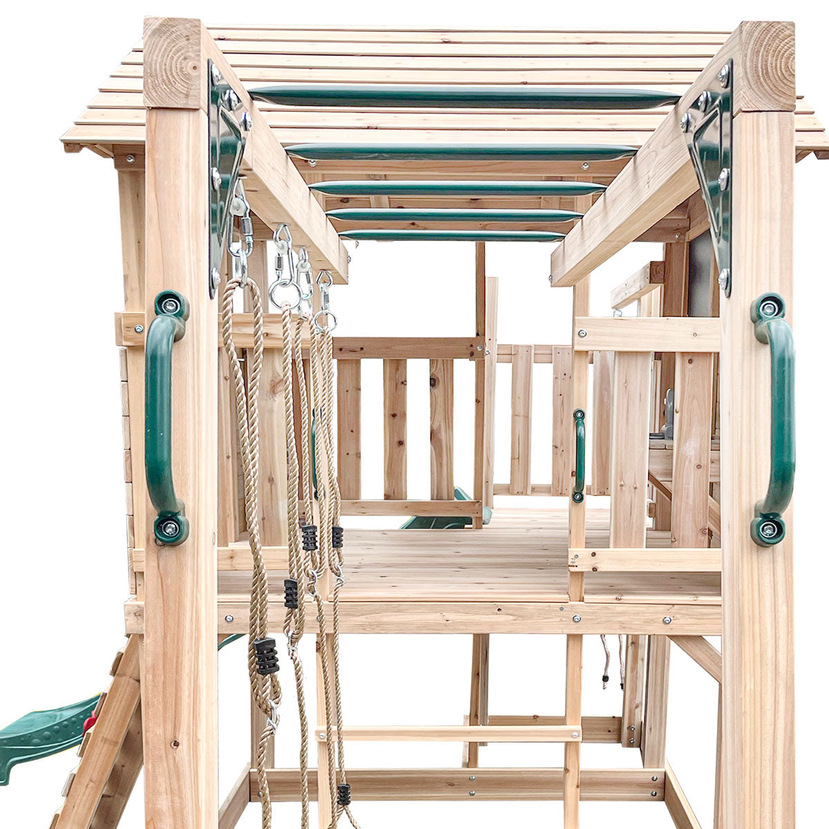 Kingston Cubby House Play Centre 2.2m Green Slide Timber