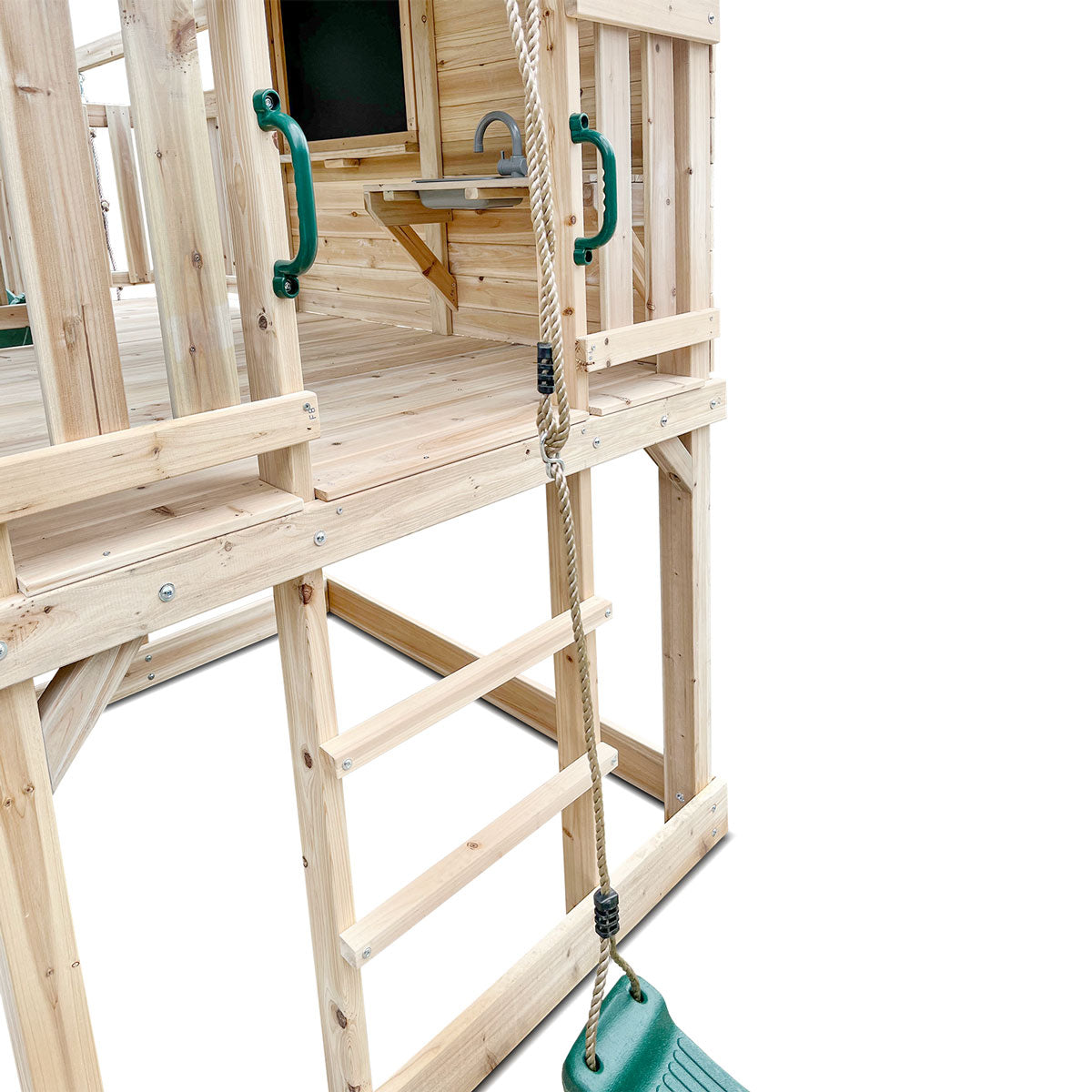 Kingston Cubby House Play Centre 2.2m Green Slide Timber