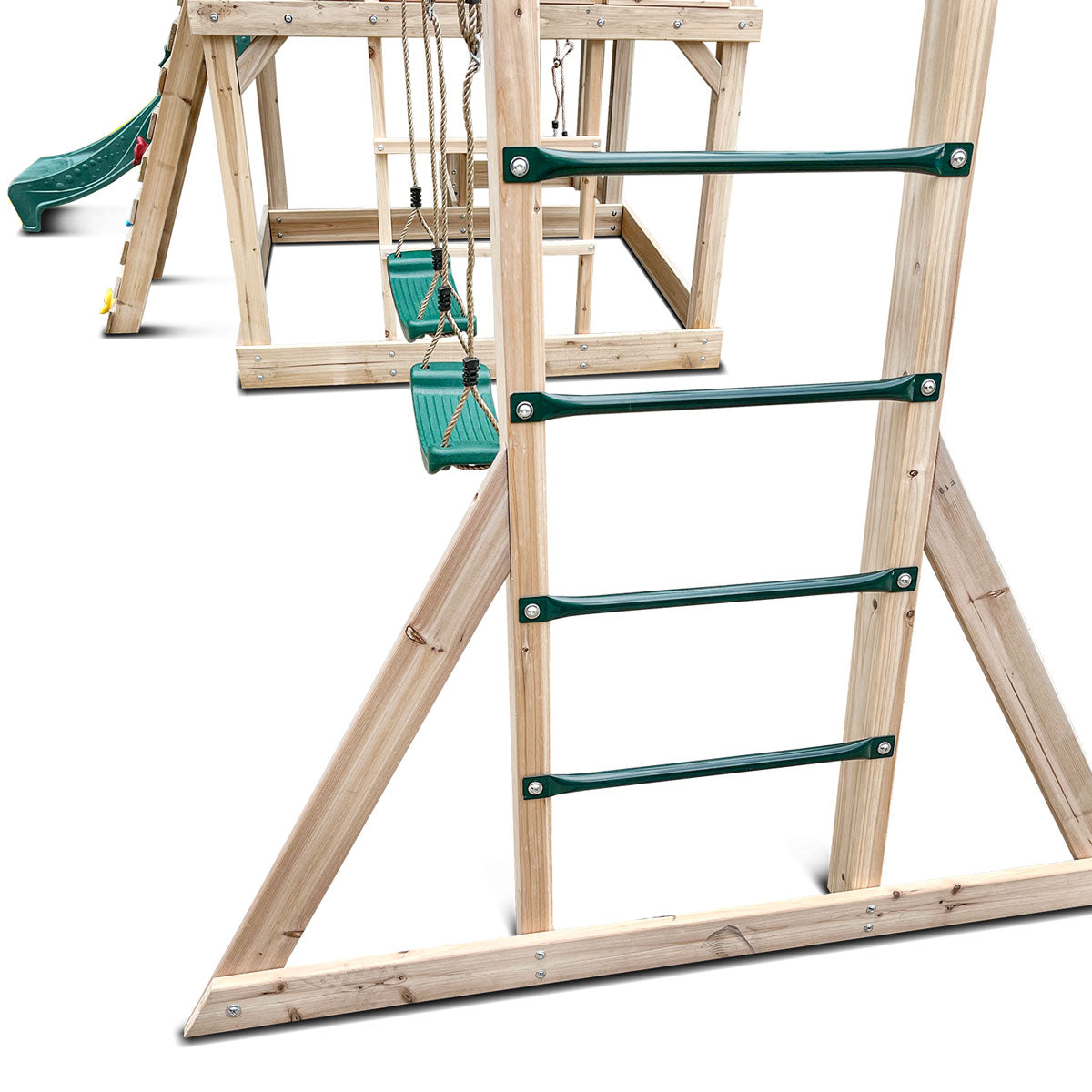 Kingston Cubby House Play Centre 2.2m Green Slide Timber