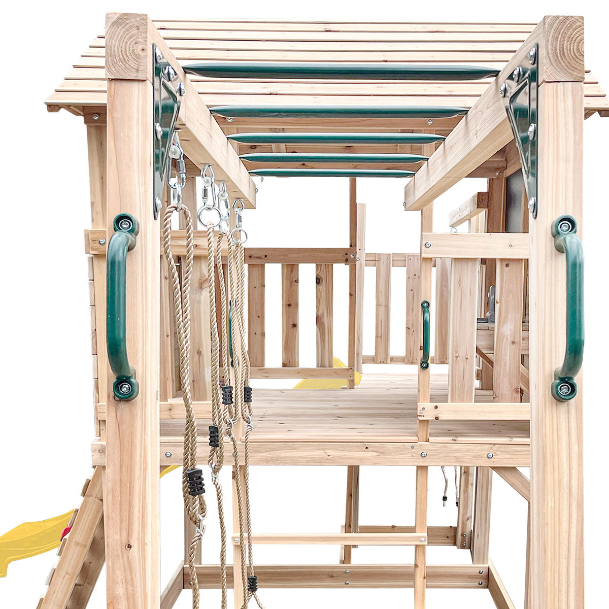 Kingston Kids Cubby House 2.2m Yellow Slide Timber Play Centre