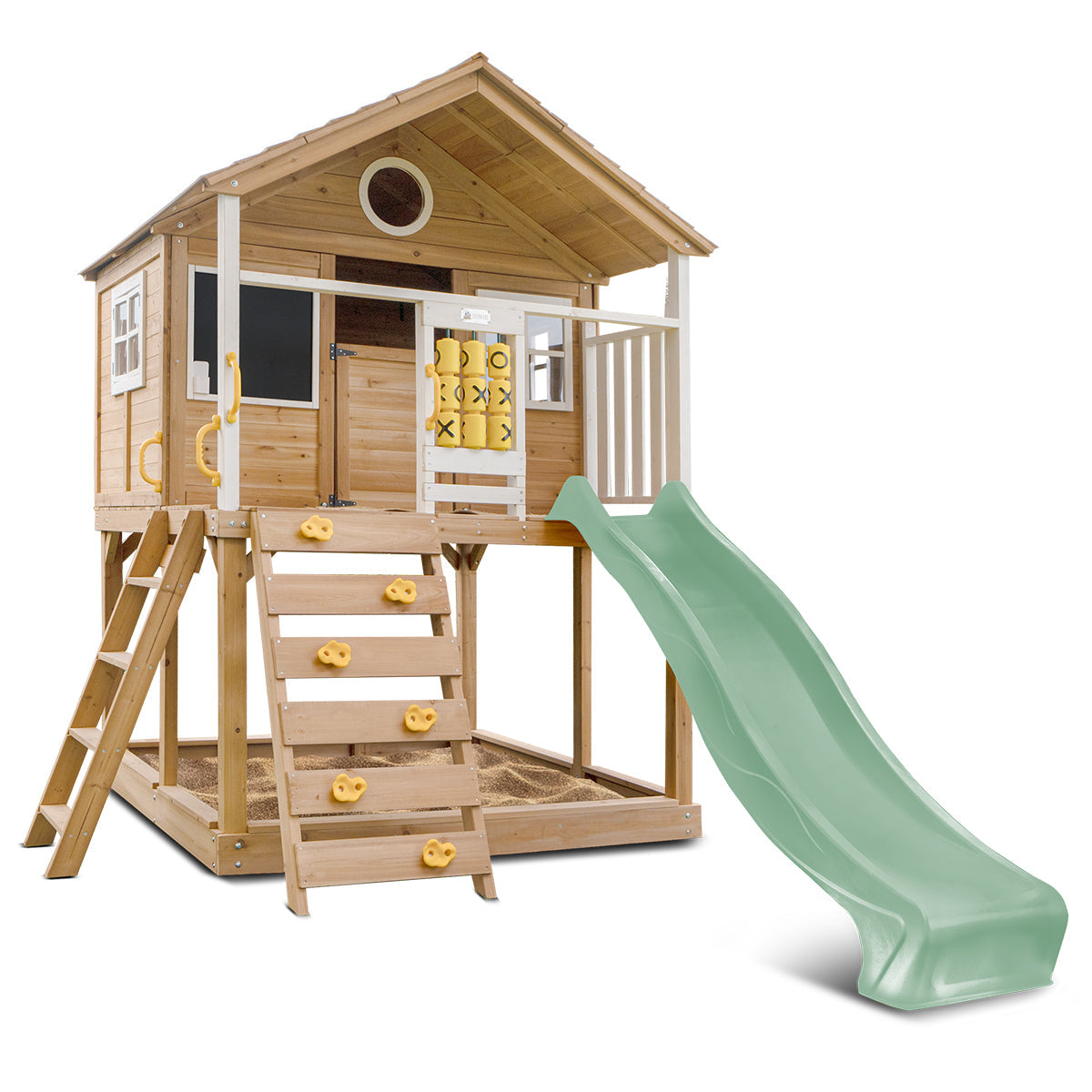Lifespan Kids Warrigal Cubby House with 2.2m Slide Pastel Green