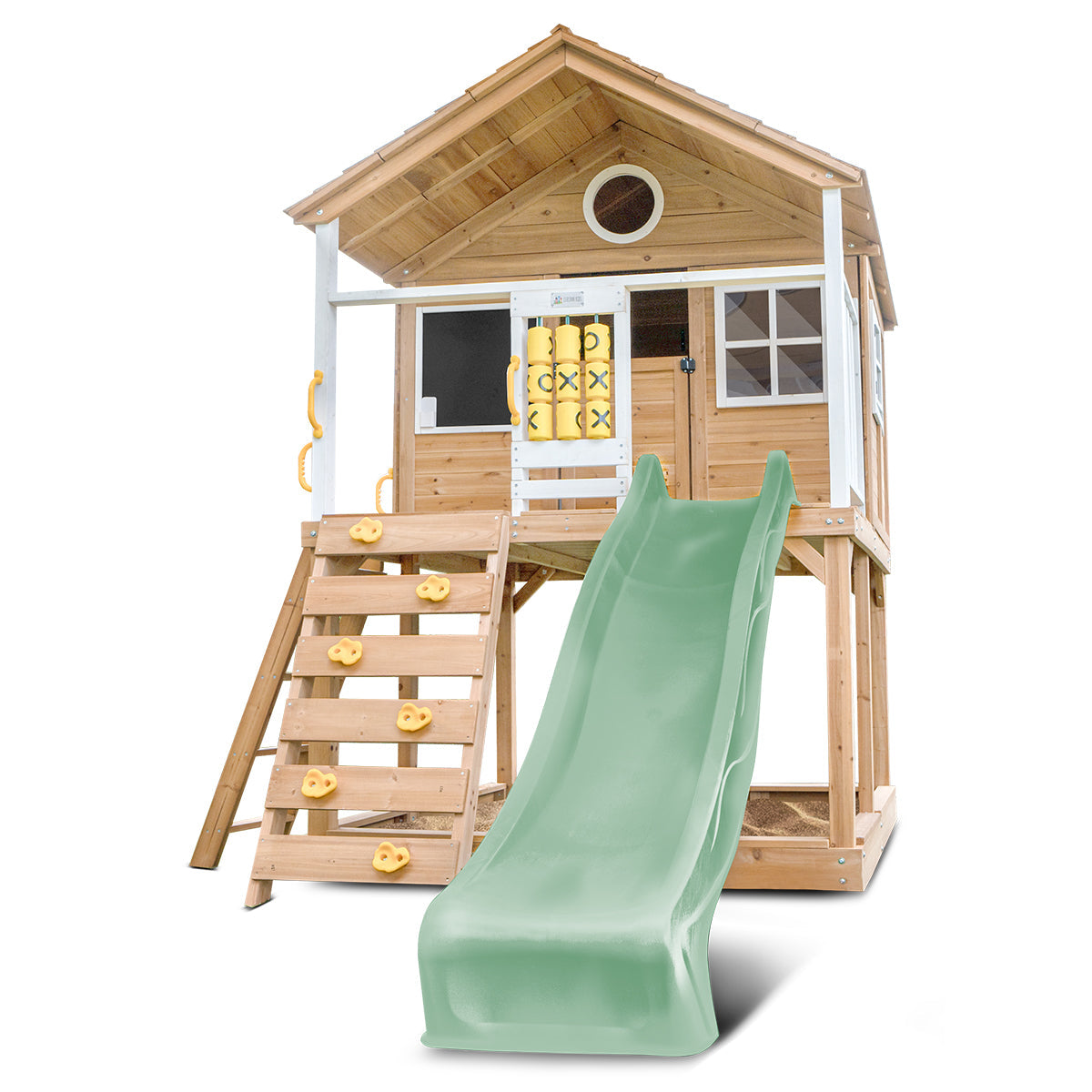 Lifespan Kids Warrigal Cubby House with 2.2m Slide Pastel Green