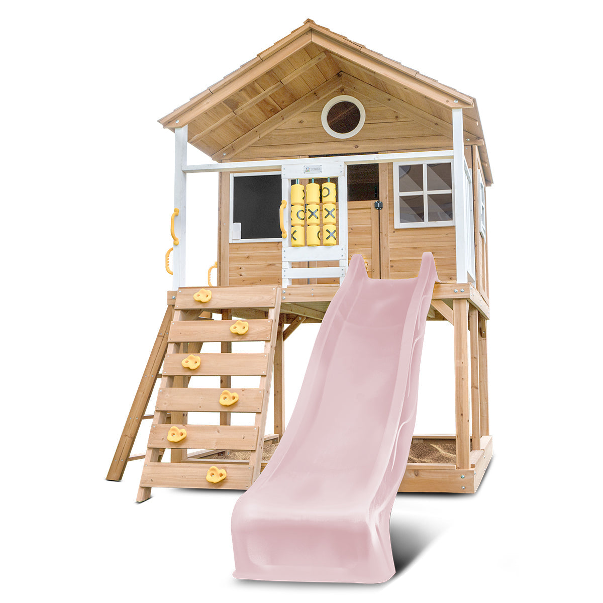 Lifespan Kids Warrigal Cubby House with 2.2m Slide Pastel Pink
