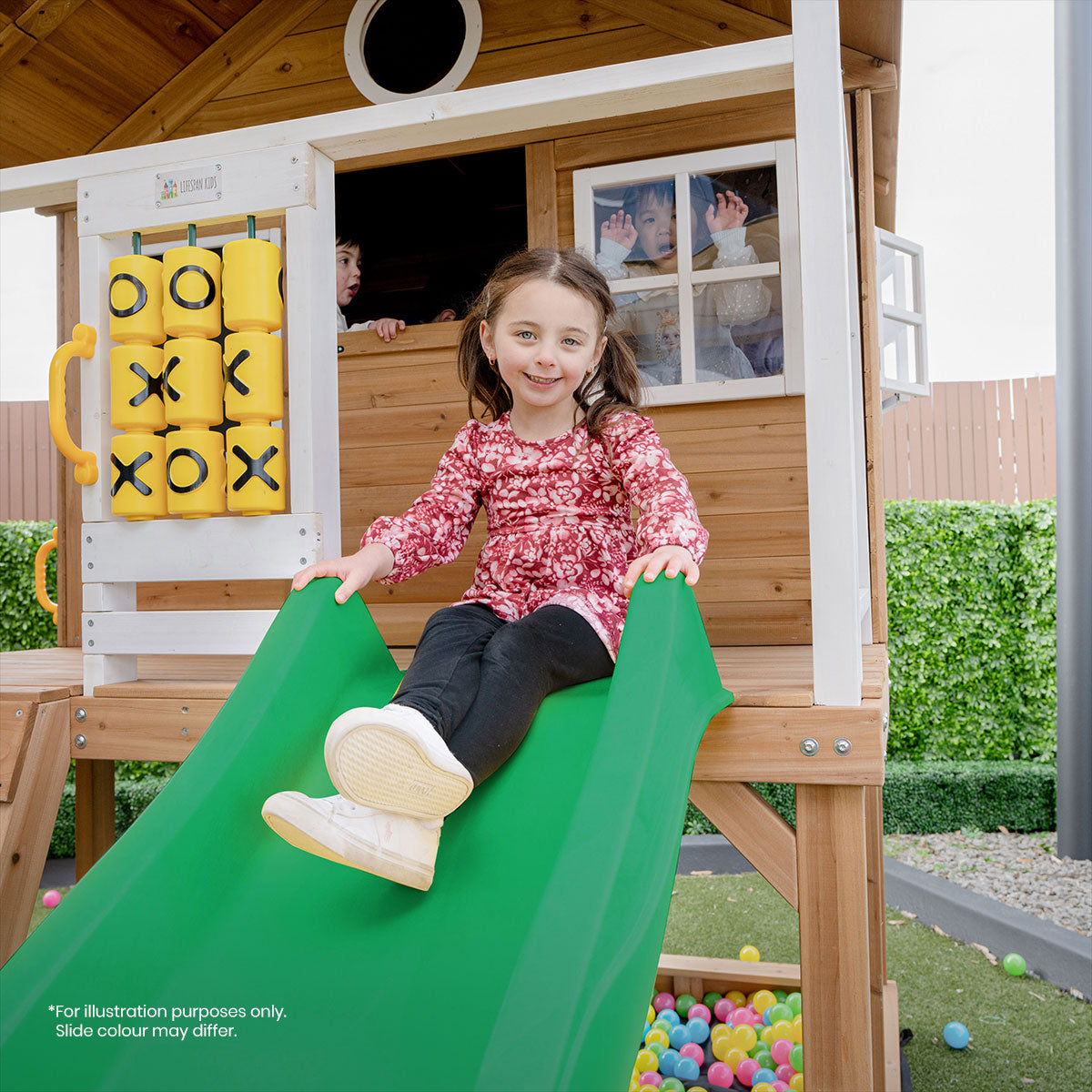 Lifespan Kids Warrigal Cubby House with 2.2m Slide Pastel Pink
