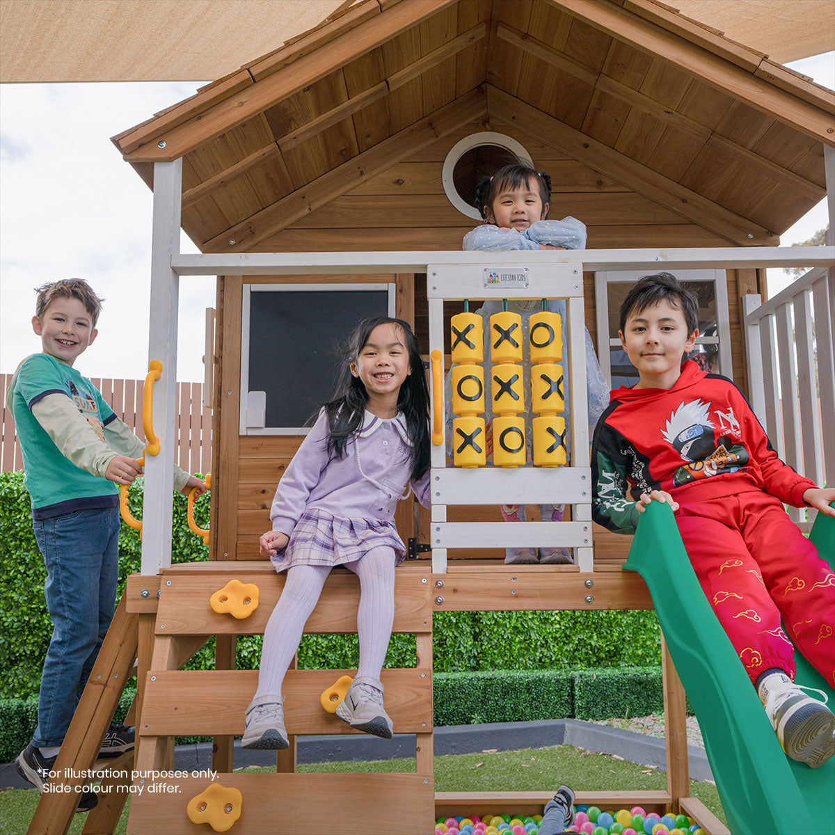 Lifespan Kids Warrigal Cubby House with 2.2m Slide Yellow