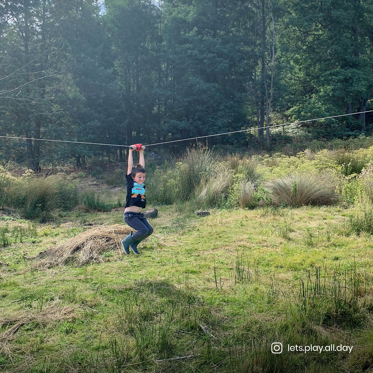 Woomera Flying Fox Zip-Line + Red Monkey Swing Set