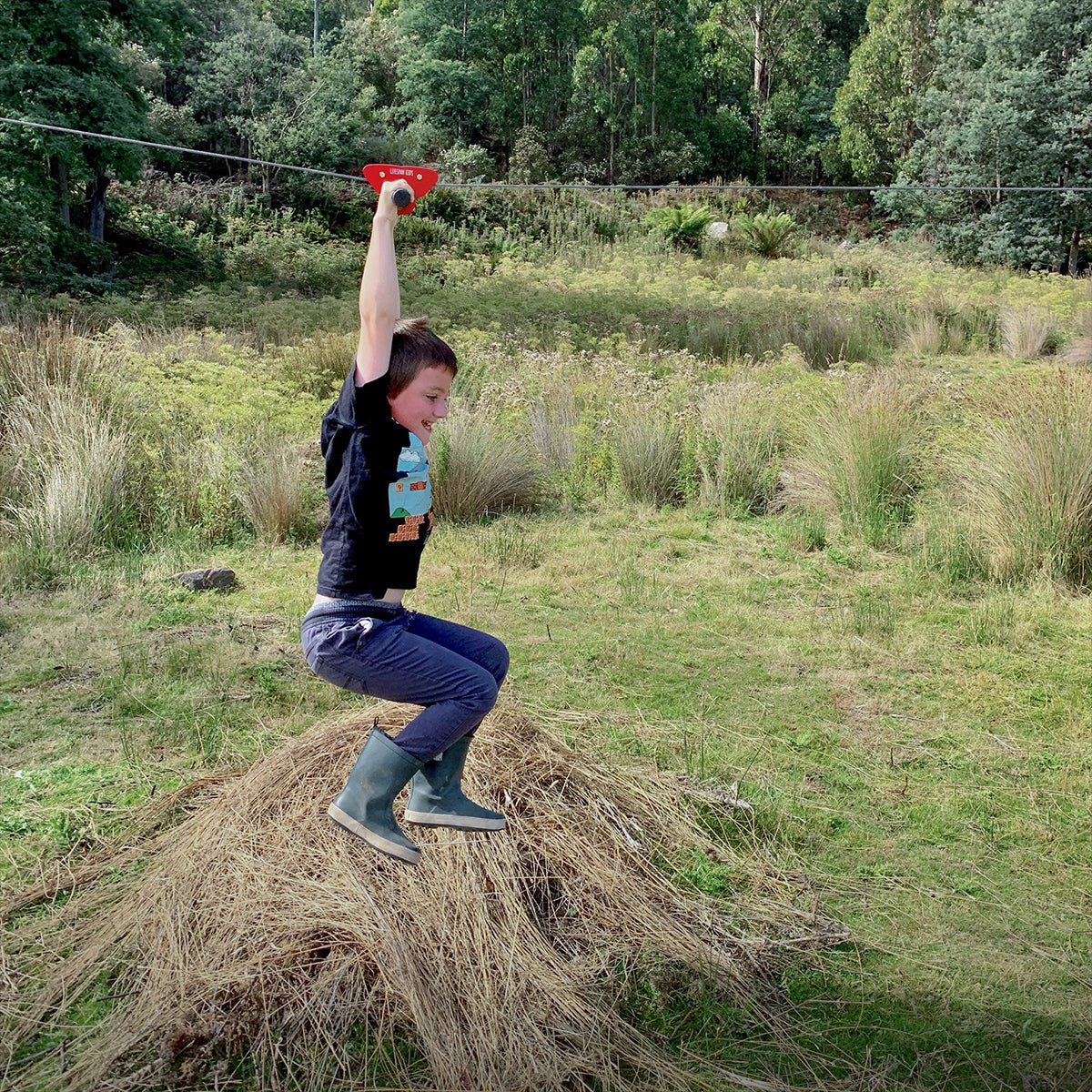 Woomera Flying Fox Zip-Line + Red Monkey Swing Set