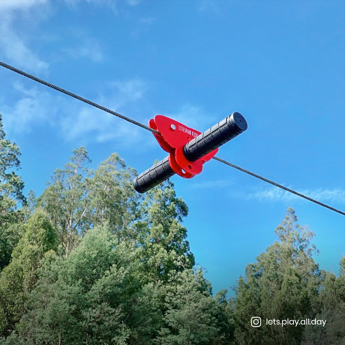 Woomera Flying Fox Zip-Line + Red Monkey Swing Set
