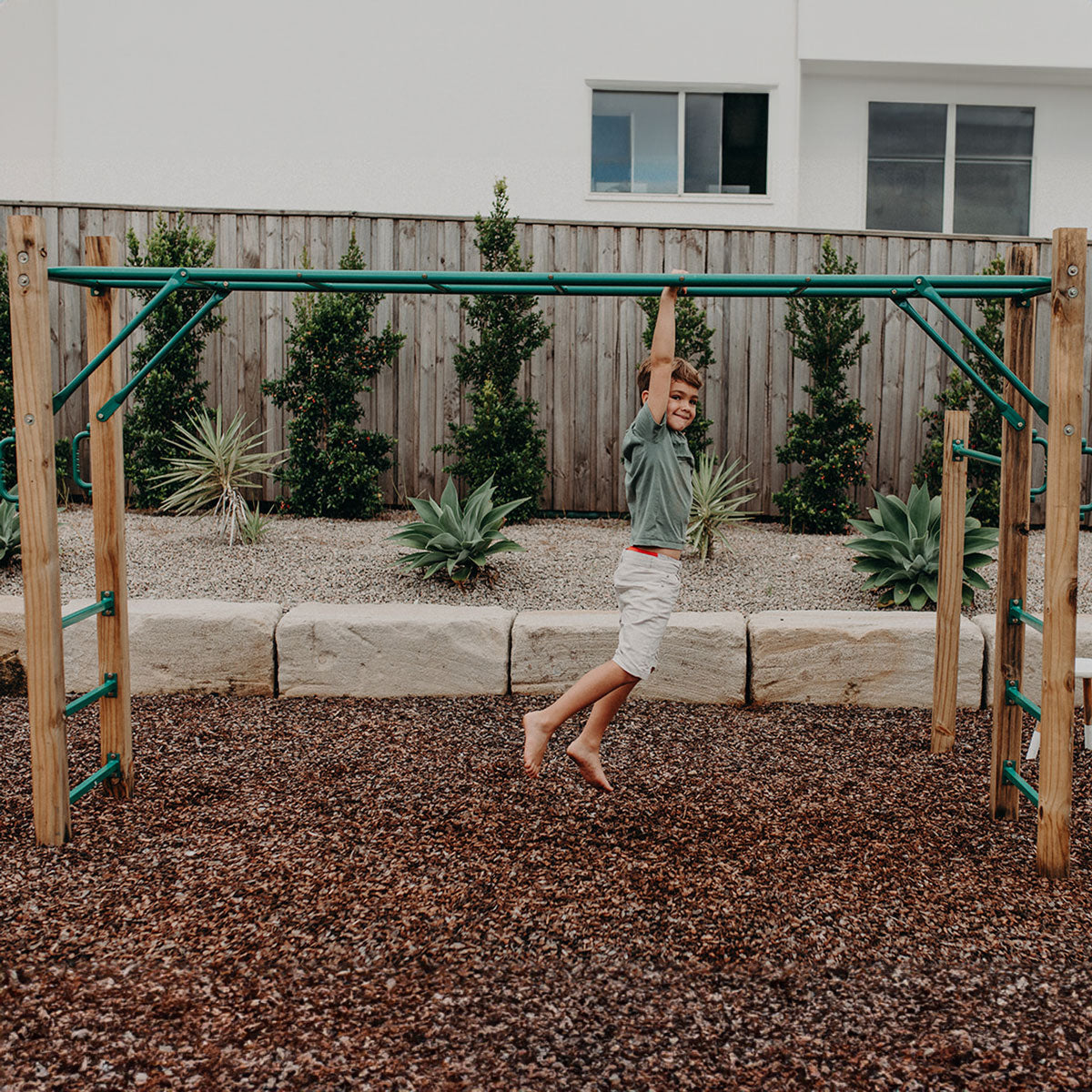 Amazon 3m Monkey Bar Set Timber Outdoor Play Equipment