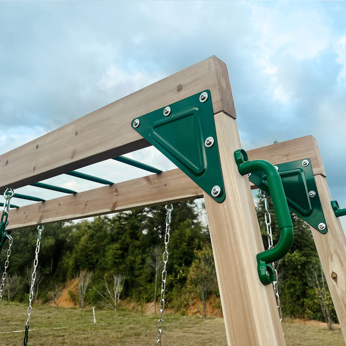 Daintree Kids 2-in-1 Monkey Bars & Swing Set Timber Outdoor Play Equipment