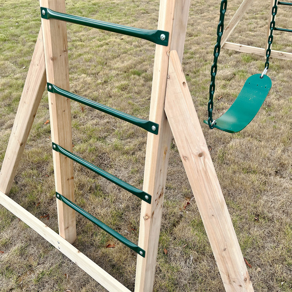 Daintree Kids 2-in-1 Monkey Bars & Swing Set Timber Outdoor Play Equipment