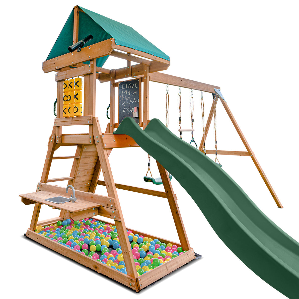 Lifespan Kids Birmingham Swing Set & Play Centre with 2.2m Slide Green