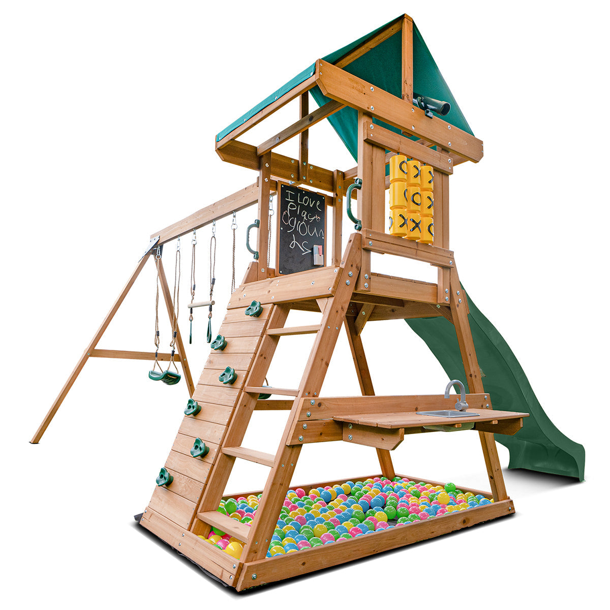 Lifespan Kids Birmingham Swing Set & Play Centre with 2.2m Slide Green