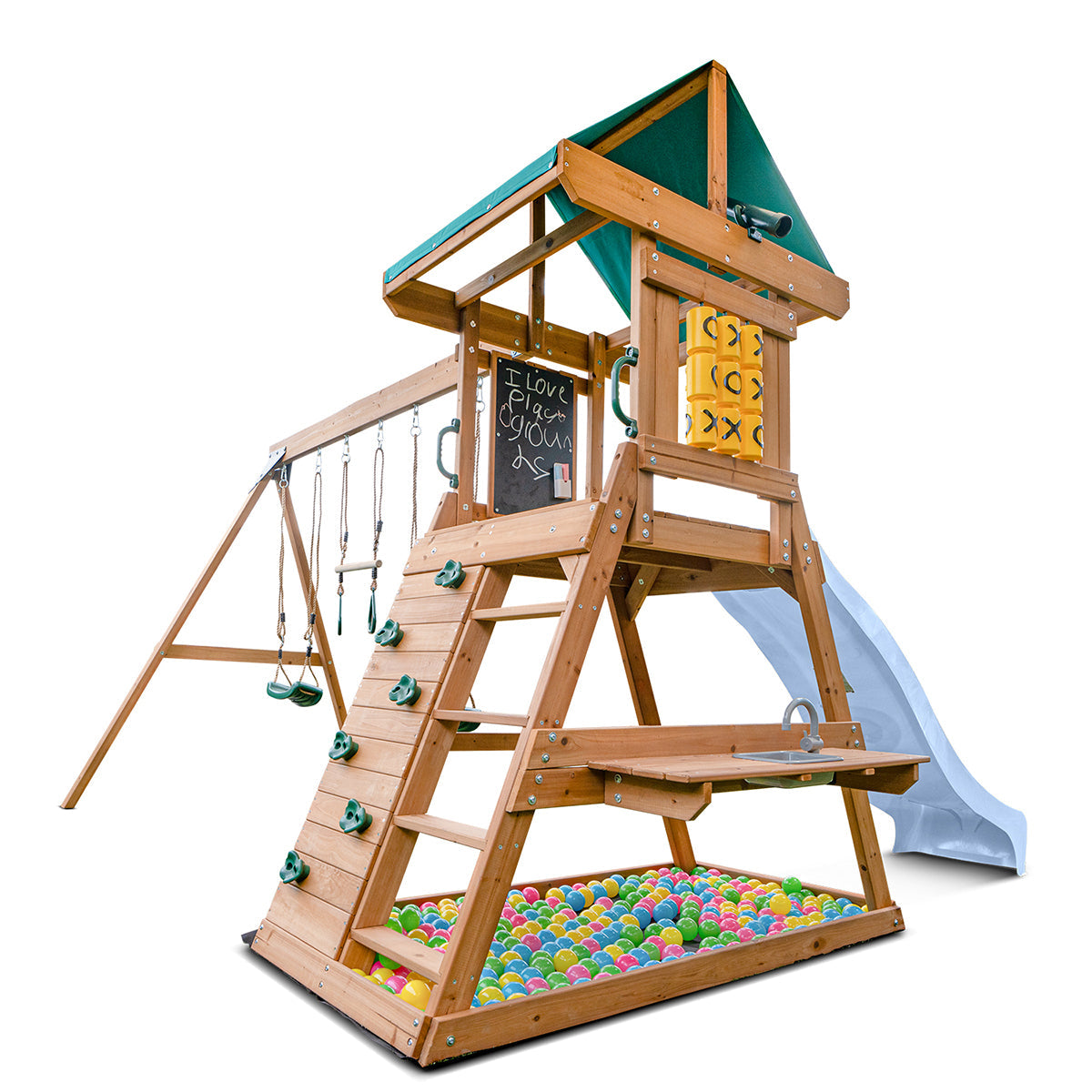 Lifespan Kids Birmingham Swing Set & Play Centre with 2.2m Slide Pastel Blue