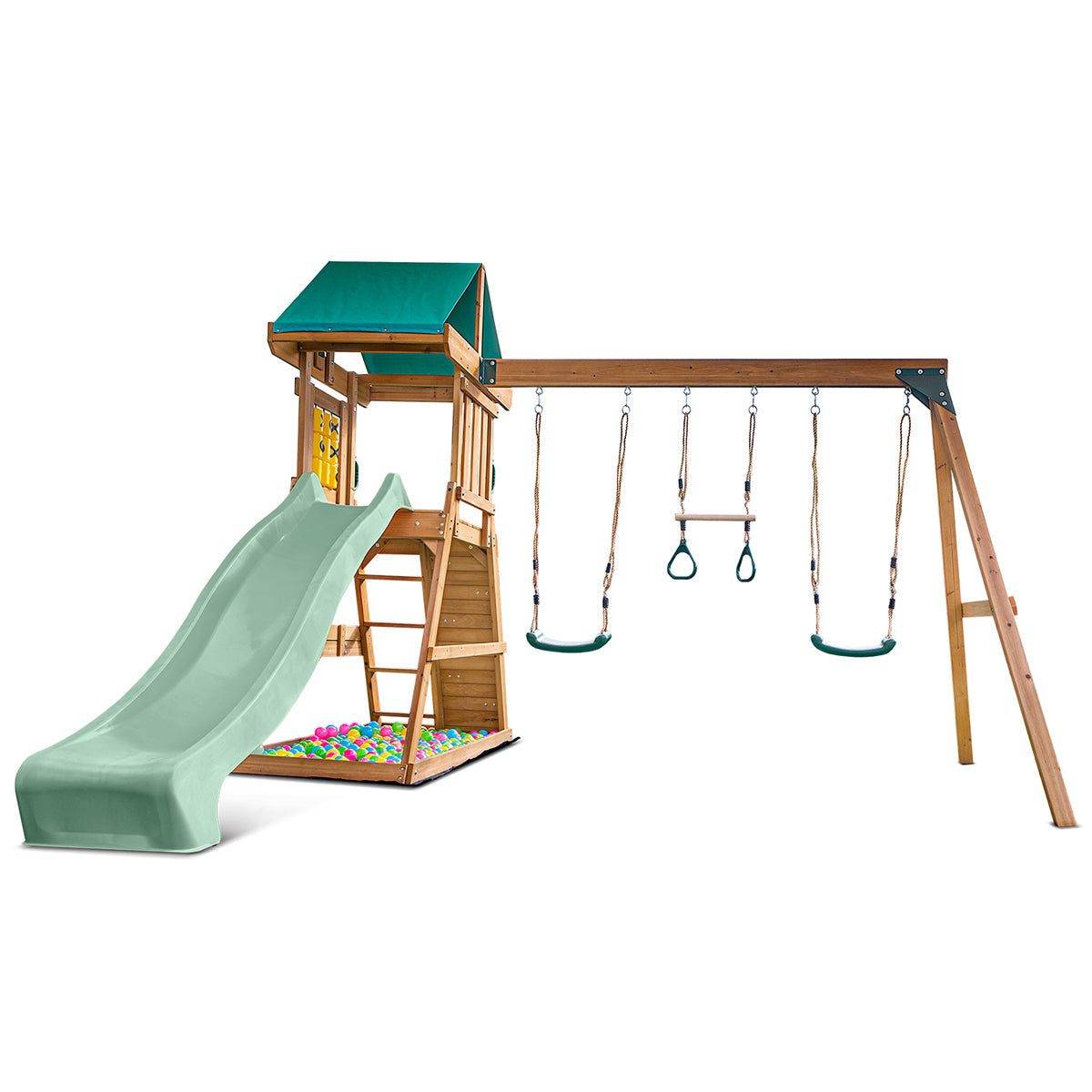 Lifespan Kids Birmingham Swing Set & Play Centre with 2.2m Slide Pastel Green