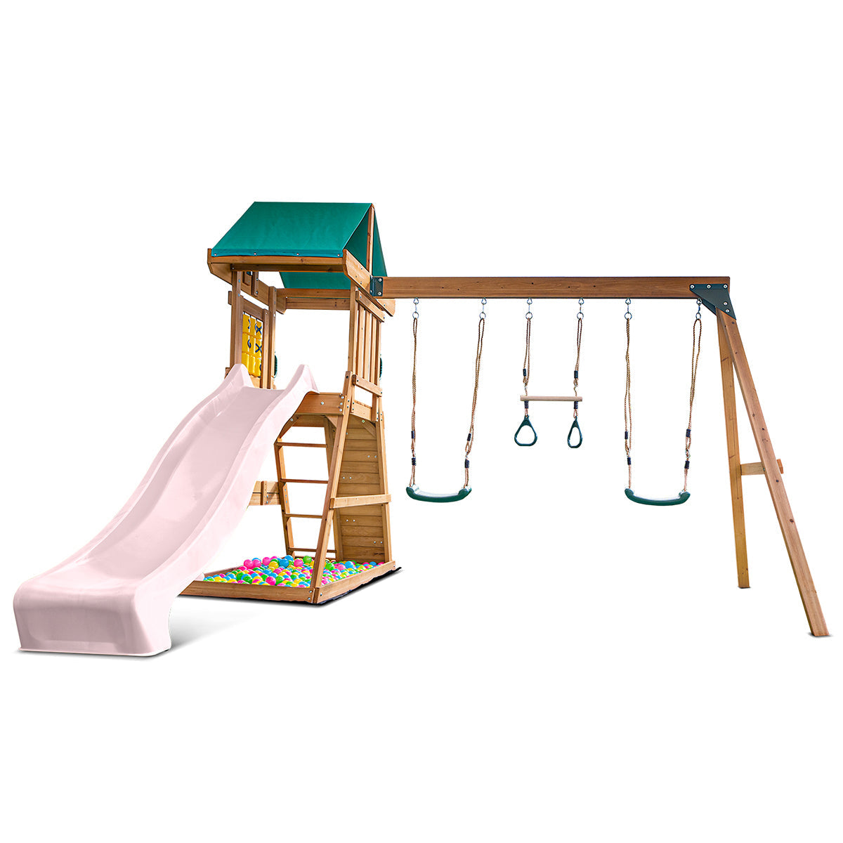 Lifespan Kids Birmingham Swing Set & Play Centre with 2.2m Slide Pastel Pink