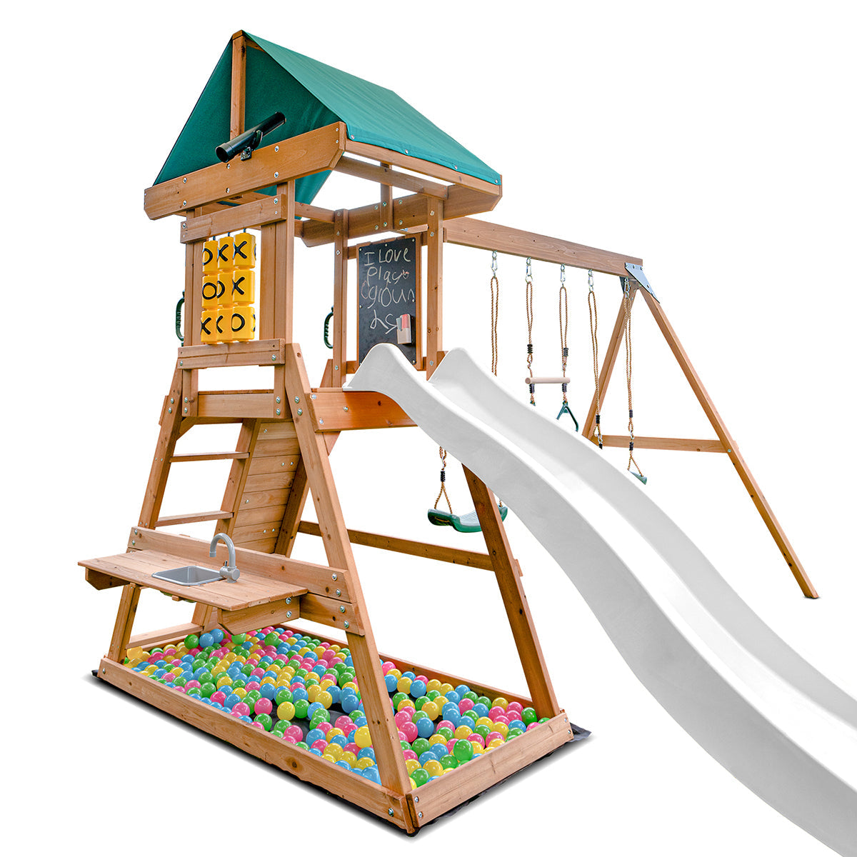 Lifespan Kids Birmingham Swing Set & Play Centre with 2.2m Slide White