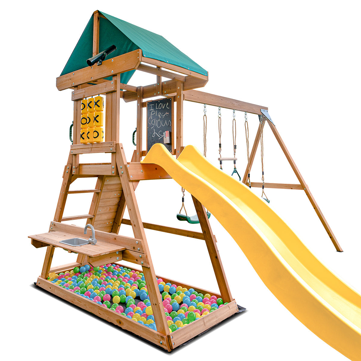 Lifespan Kids Birmingham Swing Set & Play Centre with 2.2m Slide Yellow