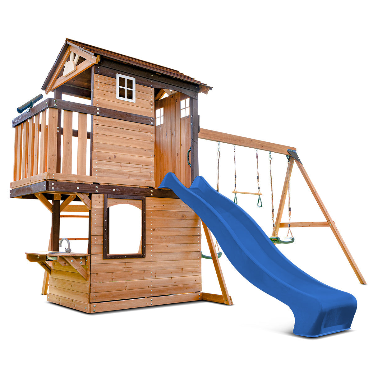 Lifespan Kids Darlington Swing Set & Play Centre with 2.2m Slide Blue