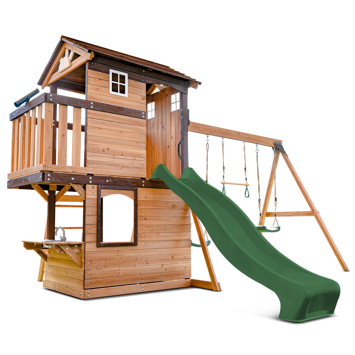 Lifespan Kids Darlington Swing Set & Play Centre with 2.2m Slide Green