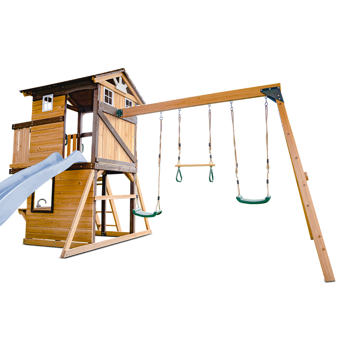 Lifespan Kids Darlington Swing Set & Play Centre with 2.2m Slide Pastel Blue