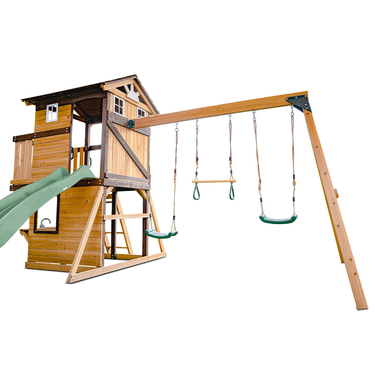 Lifespan Kids Darlington Swing Set & Play Centre with 2.2m Slide Pastel Green