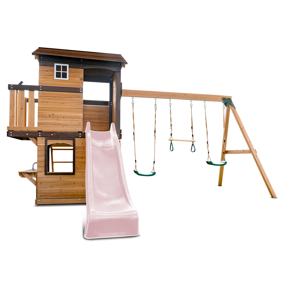 Lifespan Kids Darlington Swing Set & Play Centre with 2.2m Slide Pastel Pink
