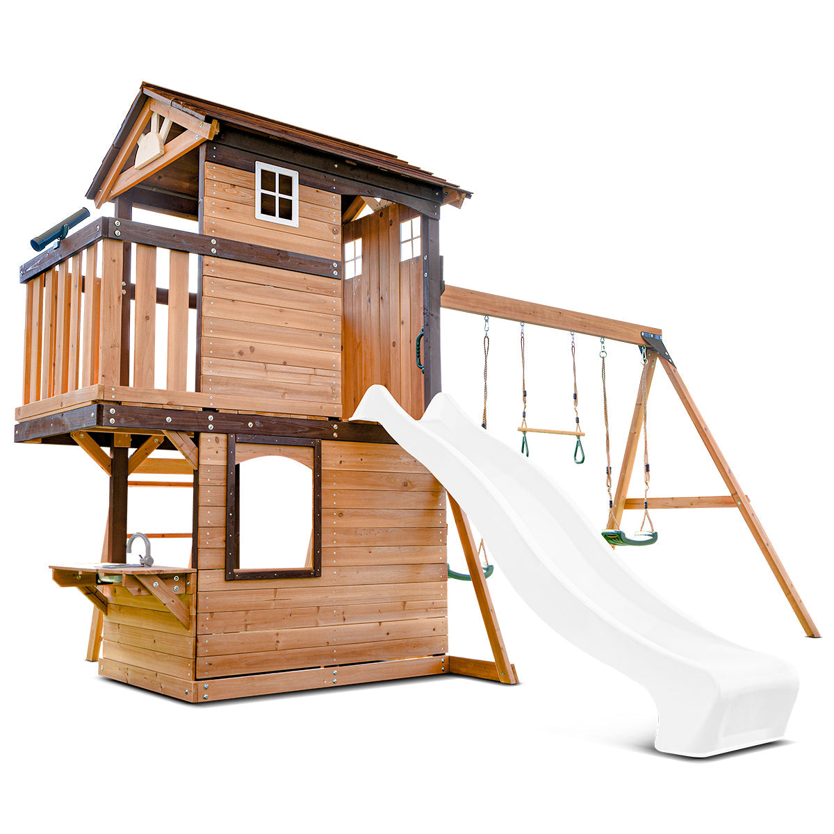Lifespan Kids Darlington Swing Set & Play Centre with 2.2m Slide White
