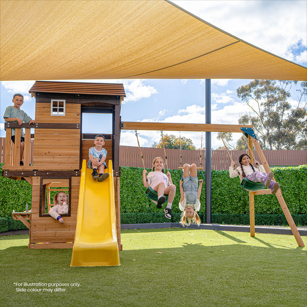 Lifespan Kids Darlington Swing Set & Play Centre with 2.2m Slide Yellow