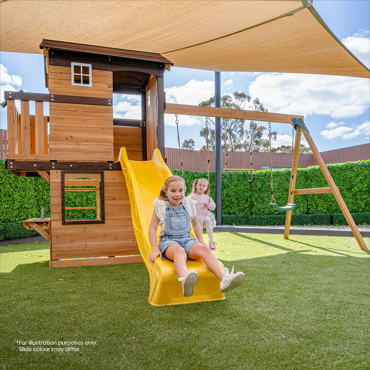 Lifespan Kids Darlington Swing Set & Play Centre with 2.2m Slide Yellow