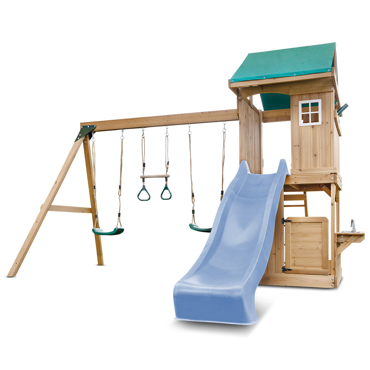 Lifespan Kids Montrose Swing Set & Play Centre with 2.2m Slide Pastel Blue