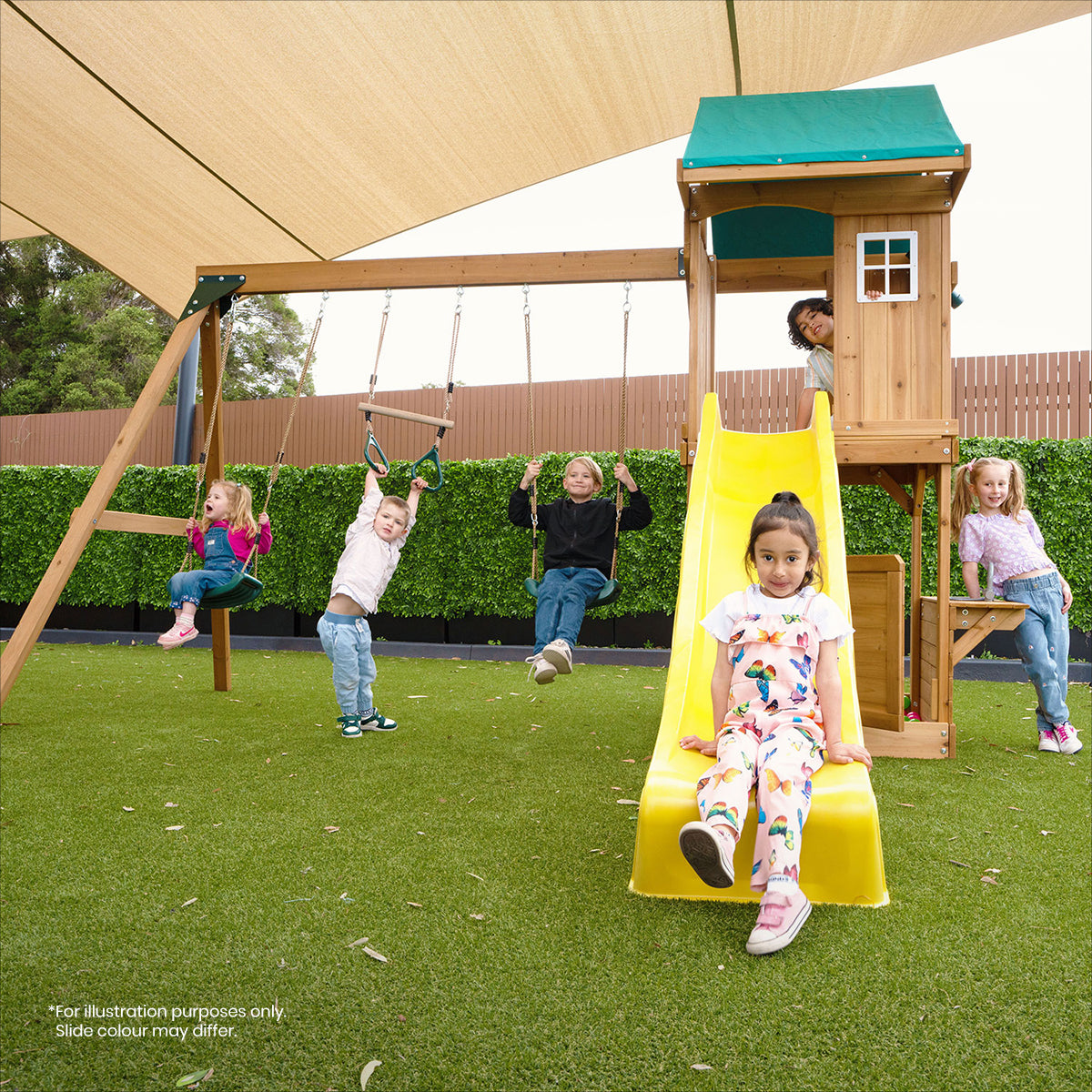 Lifespan Kids Montrose Swing Set & Play Centre with 2.2m Slide Pastel Green