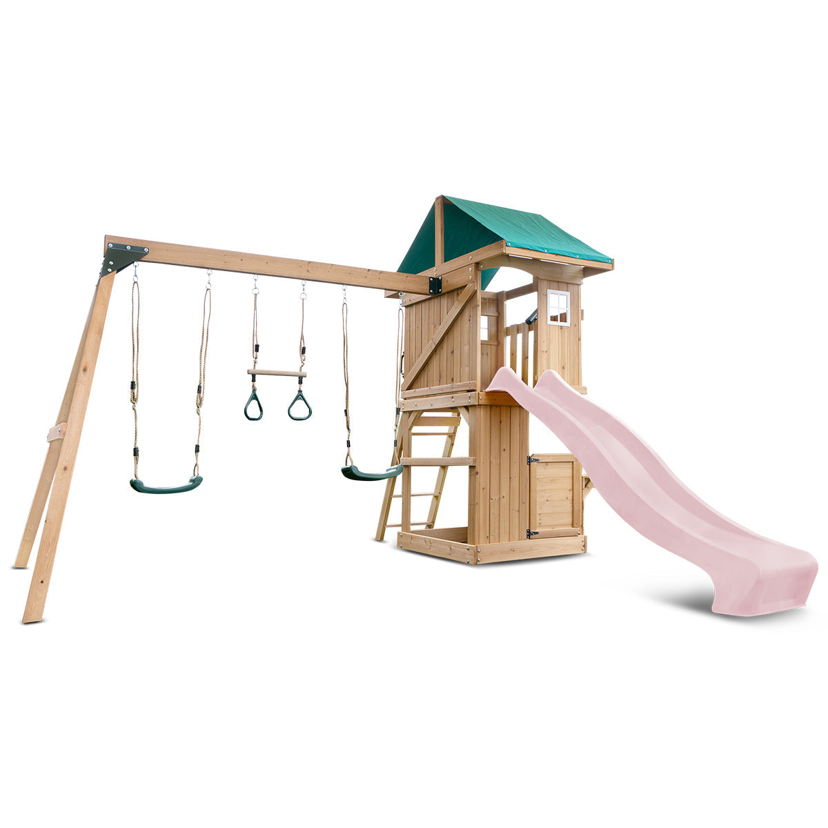 Lifespan Kids Montrose Swing Set & Play Centre with 2.2m Slide Pastel Pink