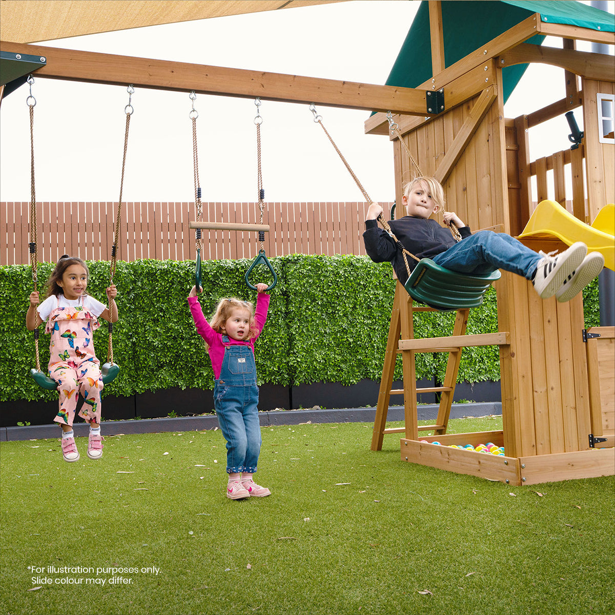Lifespan Kids Montrose Swing Set & Play Centre with 2.2m Slide Pastel Pink